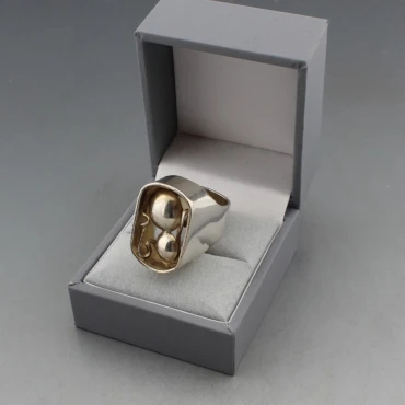 Designer Modernist Silver Ring 