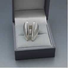 Vintage Modernist Silver Ring Size K 1/2