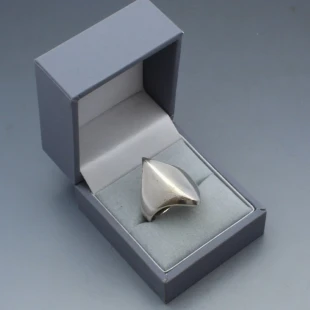 Vintage Modernist Silver Ring Size Q