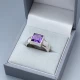 Amethyst and Silver Ring Size N
