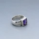 Amethyst and Silver Ring Size N