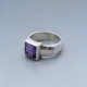 Amethyst and Silver Ring Size N