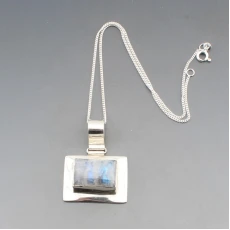 Chunky Moonstone Pendant Necklace 