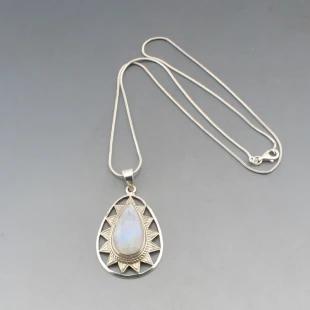 Moonstone and Sterling Silver Pendant