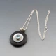 Topaz, MOP, Silver and Black Stone Pendant
