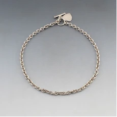 Silver Heart Chain Necklace 16 Inches