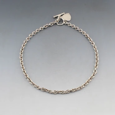 Silver Heart Chain Necklace 16 Inches