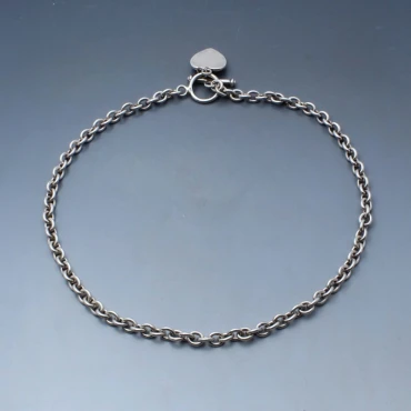 Silver Heart Chain Necklace 16 Inches