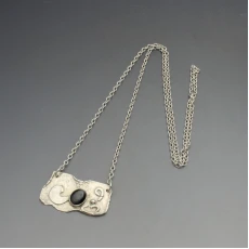 Mexico Silver and Black Onyx Pendant