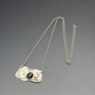 Mexico Silver and Black Onyx Pendant