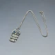 Silver Owl Pendant with Blue Eyes