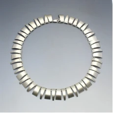 Modernist Silver Fringe Necklace