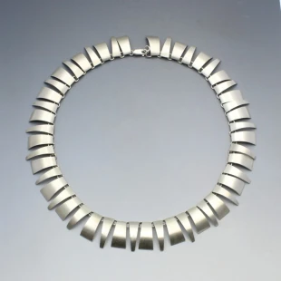 Modernist Silver Fringe Necklace