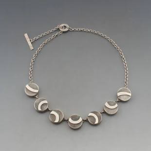 Designer Silver Discs Necklace