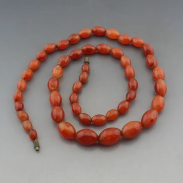 Carnelian Beads Necklace 28 Inches