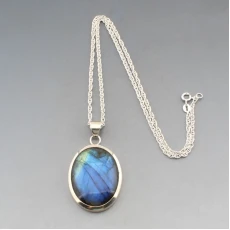 Labradorite and Sterling Silver  Pendant