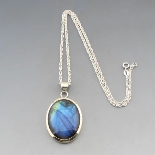 Labradorite and Sterling Silver  Pendant