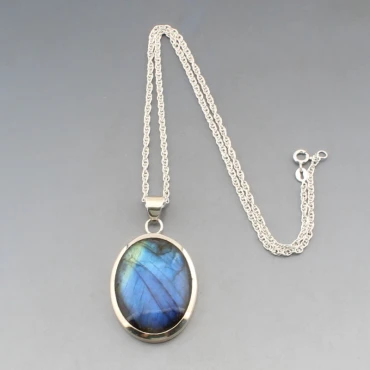 Labradorite and Sterling Silver  Pendant