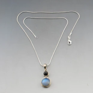 Moonstone and Silver Pendant