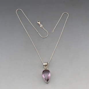 Amethyst and Sterling Silver Pendant