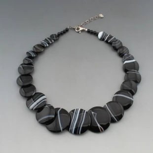 Banded Agate Bead Necklace