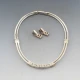 950 Silver and 18 Karat Gold Collar Necklace and Earrings