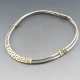 950 Silver and 18 Karat Gold Collar Necklace and Earrings