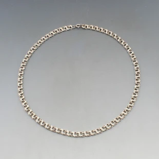 Decorative Flat Silver Chain - 17 Inches