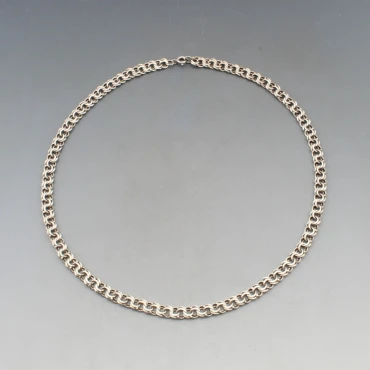 Decorative Flat Silver Chain - 17 Inches