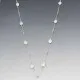 Long Sterling Silver Pebbles Station Necklace