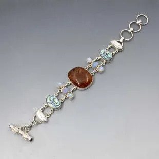  Multi Gemstone Sterling Silver Bracelet