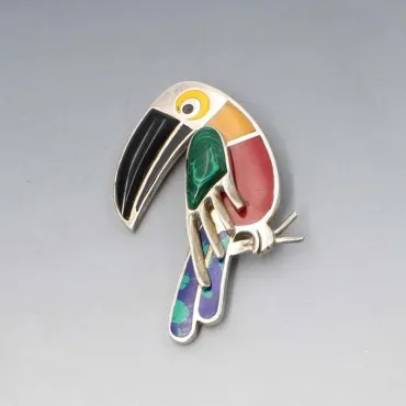  Alicia De La Paz, Mexico, parrot brooch