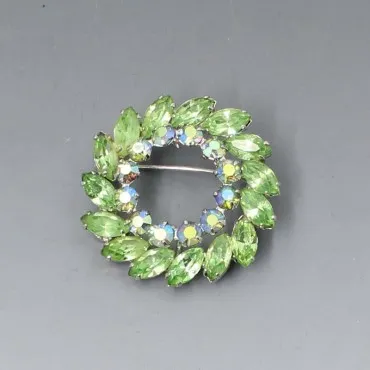 KEYES Canada Green Crystal Brooch