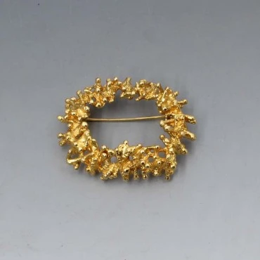 Designer Modernist Gold Vermeil Brooch