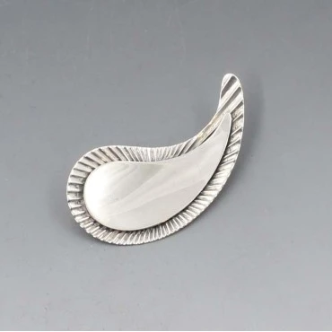 Hermann Siersbol Modernist Silver Curve Brooch