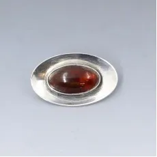 NE FROM Amber Oval Disc Brooch