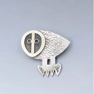 Sterling Silver Owl Brooch