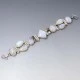 Chunky Moonstone , Garnet and Sterling Silver Bracelet