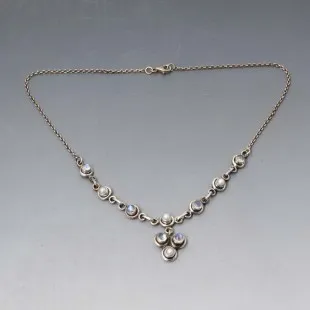 Moonstone Pearl and Sterling Silver Necklace