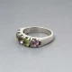 Amethyst Peridot and Silver Ring