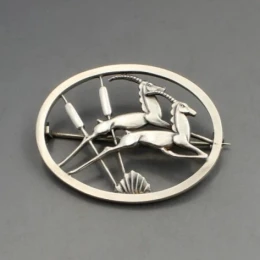 Geoffrey Bellamy leaping deer brooch