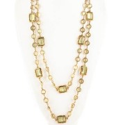 Chanel green crystal link sautoir náhrdelník