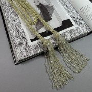 Seed pearl flapper tassel necklace